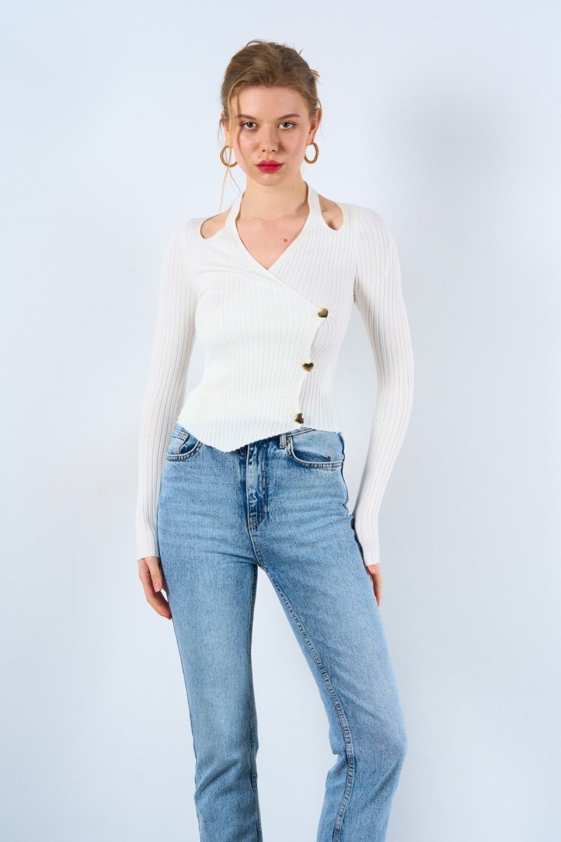 Gaiia Pullover With Heart Buttons - GAIIA